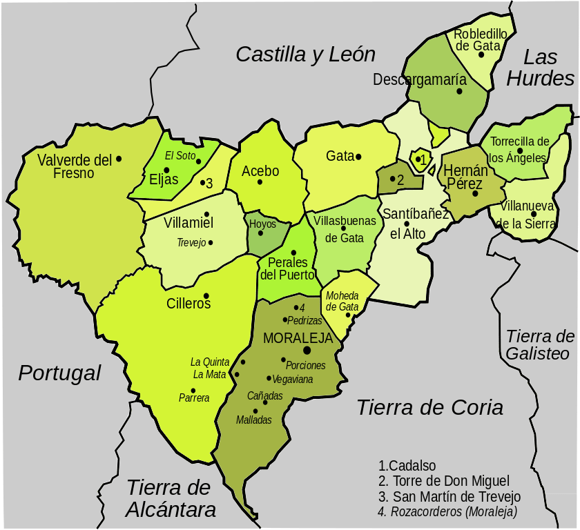 Mapa Sierra de Gata